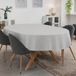 ANRO Tafelkleed Effen linnenlook Grijs Ovaal 180x140cm Met sierband Afwasbaar Waterafstotend