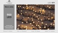 Annas collection Led ivy 900l/20m warmwit 4m aanloopsnoer zwart/ip44 Anna's collection