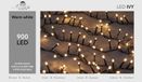 Annas collection Led ivy 900l/20m warmwit 4m aanloopsnoer zwart/ip44 Anna's collection