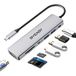 BYEASY USB C-hub, 7-in-1 USB C-splitter met 4K HDMI, SD/TF-kaartlezer, 100 W stroomvoorziening, 2 voetkabel, ultradunne USB-adapter, compatibel voor laptop en andere type C-apparaten