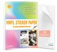 Papier autocollant imperméable - A4 - 30 feuilles - PVC auto-adhésif - Pour imprimante jet d'encre/laser - Retient l'encre - Autocollants vinyle