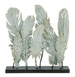 Deco 79 Metalen vogelveren sculptuur, 20 "x 5" x 21", grijs