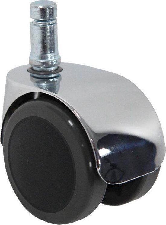 hjh office Bureaustoel Wiel - Zwart / Zilver - 5 cm - 5 stuks