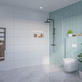 FortiFura Galeria Inloopdouche - Mat Glas - 40x200cm - 8mm - Nano - Blind Inbouw Profiel