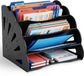 Merkloos Relaxdays documentenbak - zwart - 32,5x28x28 cm - voor A4