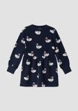 s.Oliver Jurk navy met dierenprint lange mouw katoen maat 122