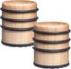 5Five Ronde deurstopper - 2x - houtlook - 7 x 8 cm - van metaal - Deurstop - Buffer