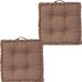 Atmosphera Vloerkussen Square - 2x - taupe - katoen - 38,5 x 38,5 x 8 cm
