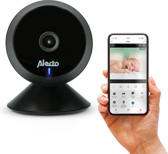Alecto SMARTBABY5BK - Wifi babyfoon met camera - Zwart