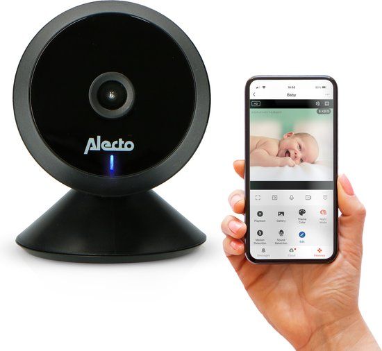 Alecto SMARTBABY5BK - WiFi Babyfoon met Camera - Full HD - Zwart