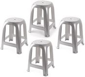 Plasticforte Zitkrukjes - Zilver - Kunststof - Set van 4