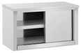 Inox murale, 2 portes coulissantes, 90x40x50 cm, 60 kg capacité de charge par compartiment