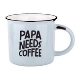 Vintage Papa Needs Coffee Vintage Koffiemok | Keramische mok om cadeau te geven | 400 ml