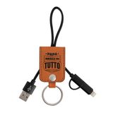 Mr.Wonderful sleutelhanger met oplader voor mobiele telefoon - Papa lukt in alles, Veelkleurig.