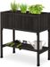Holland Connections Bac à jardin sur pieds avec bâche et espace de rangement - 80 x 74 x 38 cm - Bois de pin noir