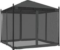 vidaXL Prieel met zijwanden van gaas 2,93x2,93m staal antracietkleurig