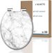 Toiletbril met motief - WC-bril deksel - Badkamer renovatie - Softclose mechanisme - 435 x 375 cm - Wit grijs