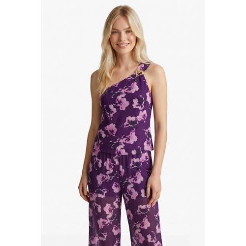 FLURESK wide leg high waist broek paars