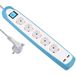Electraline 62160 RubberLine stekkerdoos 5-voudig met schakelaar + 2 USB 2.1A, kabel 2m