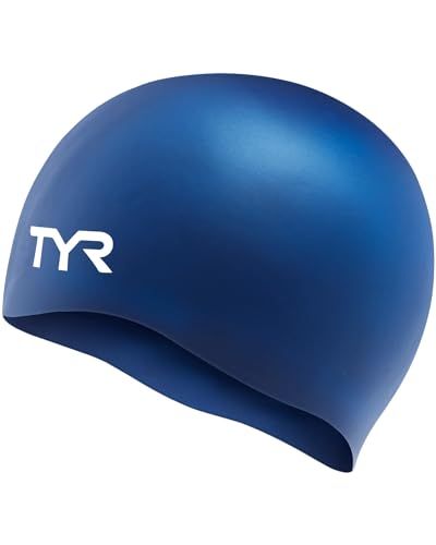 TYR Wrinkle Free Silicone Swim Cap - Navy