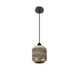 Vizela hanger in zwart en antiek goud, elegant en modern design, afmetingen: 1 x e27, afmeting 18 x 18 cm, ideaal voor elke outfit.