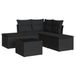 vidaXL 5-delige Loungeset met Kussens, Poly Rattan, Zwart