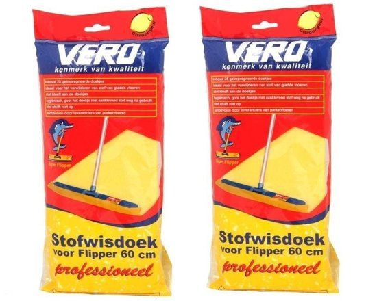 Vero stofwisdoek 60x25 cm Duopack - Geel