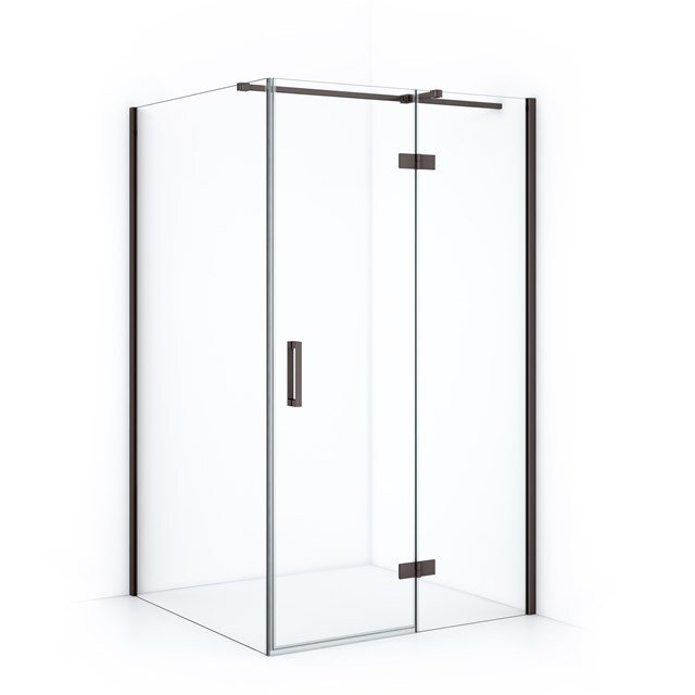 Maxaro Douchecabine Diamond 120x110cm 8mm Helder Veiligheidsglas Zwart Metaal met Draaideur