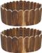 Merkloos Bordure de pelouse en bois 120 x 15 cm - Bordure en rouleau flexible - Clôture miniature de décoration de jardin - Marron
