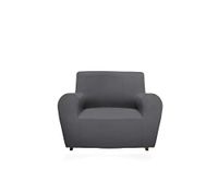 GEMITEX Magic Quilt Cover in effen stof en elastisch, Polyester, grijs, fauteuil met rugleuning tot 120 cm
