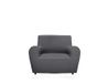 GEMITEX Magic Quilt Cover in effen stof en elastisch, Polyester, grijs, fauteuil met rugleuning tot 120 cm