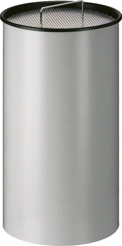 Zandasbak rond met peukenrooster grijs