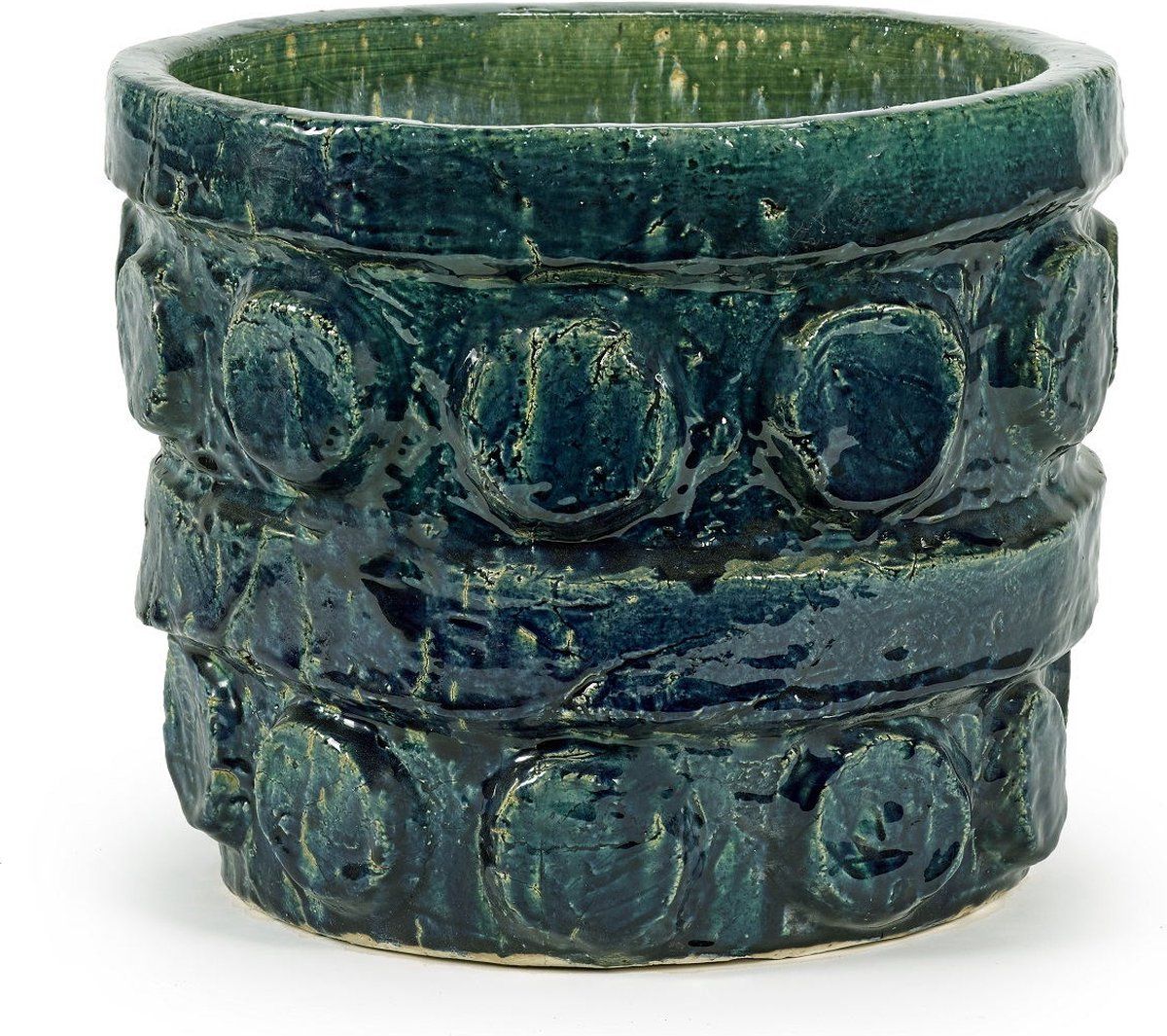 Serax Bloempot-Sierpot Look At Me-Bella Silva Blauw-Groen D 39,5 cm H 33 cm