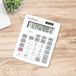 LEXIBOOK - 12-cijferige Desktop Calculator met LCD-scherm - 8 functies - Grote toetsen - Solar & Batterijen - Wit/Grijs - C129LXB