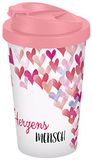infinite by GEDA LABELS (INFKH) 15375 Drinkbeker Koffiebeker met hartjes, PP, 400 milliliter