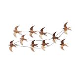 Handgeschilderd, decoratief metalen wandaccessoire, 45 x 104 x 8 cm, 100% metaal (1,5 mm), uniek design met wandophangfunctie, perfect voor woondecoratie