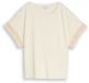 Tom Tailor T-shirt à coupe ample avec manches en crochet - Taille L - Dove White