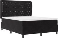 vidaXL Boxspringbed met matras, zwart, 200 x 140 cm, fluweel