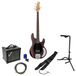 Sterling by Music Man StingRay Ray4 Walnut Satin guitare basse électrique set de démarrage