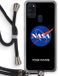 Case Company Samsung Galaxy A21s Hoesje met Koord - NASA - Telefoonhoesje met Zwart Koord