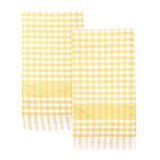Talking Tables 2 x gele gingham keuken theedoeken tafellinnen stoffen vaatdoeken grote geruite doek servetten absorberend duurzaam zacht katoen sneldrogend eco-verpakking 45 cm x 70 cm