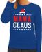 Bellatio Decorations Kersttrui / sweater voor dames - Mama Claus - blauw - Kerstdiner - kantoor 2XL