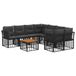vidaXL Buiten bankenset 9 st Zwart en Donkergrijs poly rattan