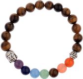 Fako Bijoux® - Buddha Armband - Chakra Reiki - Bedel - Tijgeroog - 8719874856522