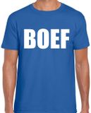 Bellatio Decorations Verkleed T-shirt voor heren - BOEF - blauw - carnaval / foute party XXL