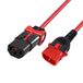 ACT Netsnoer C13 IEC Lock+ - C14 IEC Lock Dual Locking rood 3 m, PC3617 AK5515