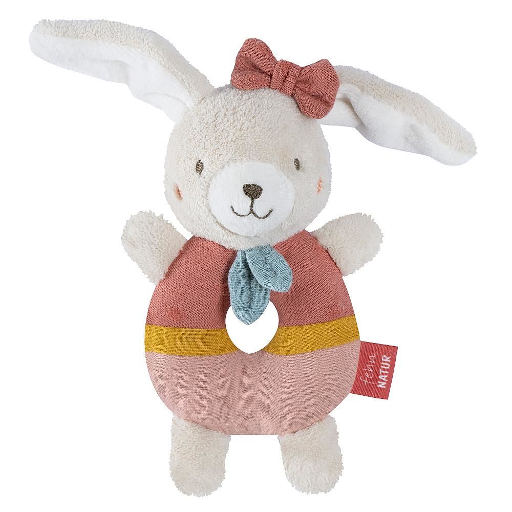 Fehn Ring Rattle Rabbit - Multicolor, Cotton, Boy/Girl, 2023
