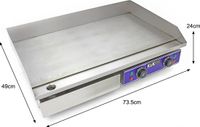 MonsterShop Elektrische bakplaat - rvs - 70cm - olieafvoer & 300°c regelaar