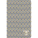 Clairefontaine 192606C - Neo Deco notitieboekje met schroefdraad 96 ivoren pagina's 11x17 cm 90g gevoerd, gelamineerd kaartdeksel, goud en zwart "honingraat" motief