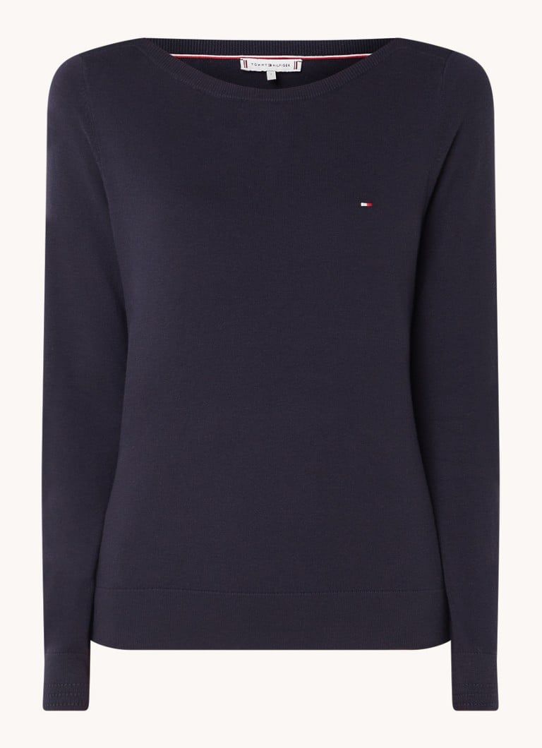 Tommy Hilfiger Fijngebreide trui met logoborduring
